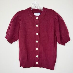 ADDISON BAY Preppy Burgundy Ultra Cozycore Cottagecore Cardigan Sweater MEDIUM